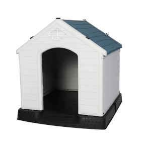 Dog House, Outdoor Plastic Weatherproof Kennel House,