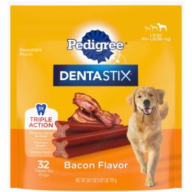 Dentastix Bacon Flavor Large Dental Bones, Treats for Dogs,,