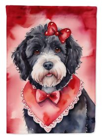 Portuguese Water Dog My Valentine Garden Flag Mailbox Flag Decorative Yard Flag Banner Outside Patio Artwork Yard Flower Beds, Garden Size, Multicolor