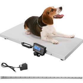 VEVOR 1100Lbs x 0.2Lbs Digital Livestock Scale Large Pet Vet Scale Stainless Steel Platform Electronic Postal Shipping Scale Heavy Duty Large Dog Hog