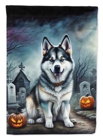 Alaskan Malamute Spooky Halloween Garden Flag Mailbox Flag Decorative Yard Flag Banner Outside Patio Artwork Yard Flower Beds, Garden Size, Multicolor