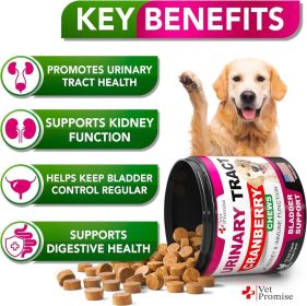 Urinary Treatment Cranberry Supplement for Dogs Bladder Control, Multivitamin Chews