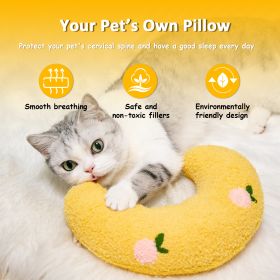 Small Pillow for Cat, Cat Blankets for Indoor, Small Banana Donut Bed for Pets, (Color: Yellow)